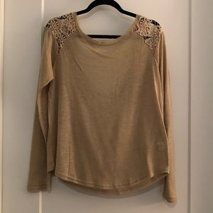 Caramel sweater with open back